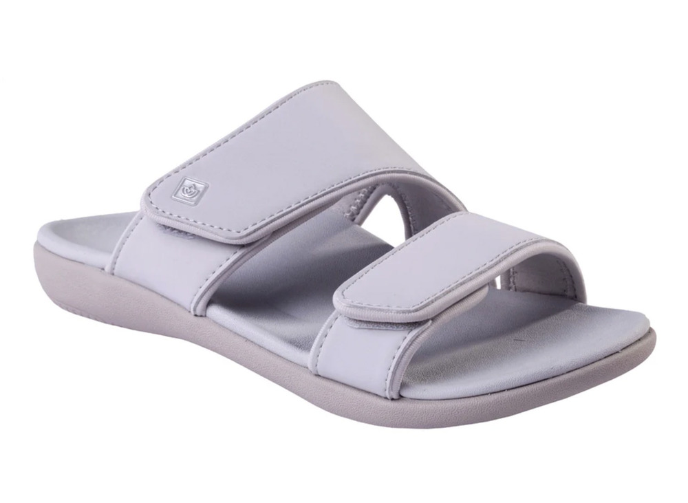 Spenco Womens KHOLO NUEVO Comfort Slide Sandals Size 7.5 WIDE Glacier Grey NWT